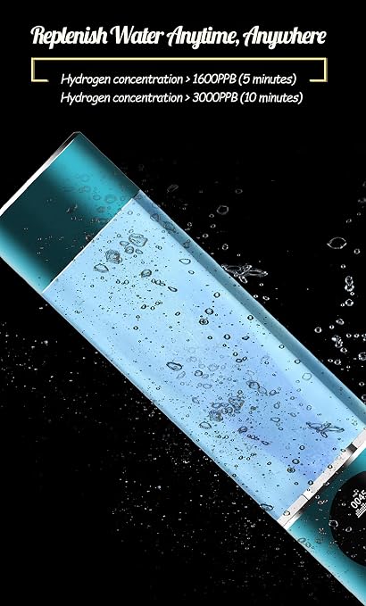 Hydrogen Water Bottle Generator, Outdoor Portable Hydrogen Rich Health Cup, Rechargeable Hydrogen Bottle, Hydrogen Water Ionizer Machine for Home Office Exercise Travel