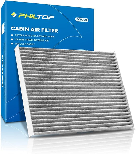 PHILTOP HEPA Cabin Air Filter w/Activated Carbon, Compatible with CF10550 Nissan Rogue 2008-2013, Sentra 2007-2012, Rogue Select 2014-2015, Carbon Filter Up Dust Pollen Odor
