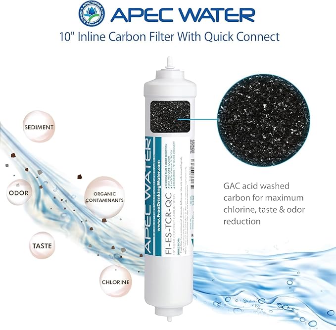 APEC Essence Series Alkaline Replacement Filter Kit for ROES-PH75 Reverse Osmosis System, 6 Stage RO Filter Set with RO Membrane and pH Remineralization Filter, 75 GPD Under Sink System