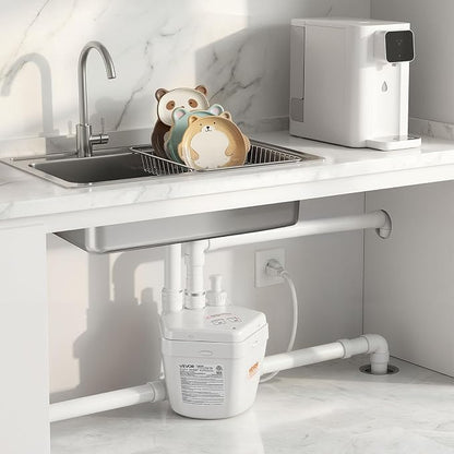 VEVOR Utility Sink Pump, 1 HP, 2200 GPH Under Sink Pump with 3 Water Inlets 1 Outlet, 36 ft Max Lift, Cast Aluminum Motor, Macerating Toilet System, for Sink Shower Wash Bin Urinal Kitchen Basement | for Shower Kitchen Basement, Cast Aluminum Motor, 1....