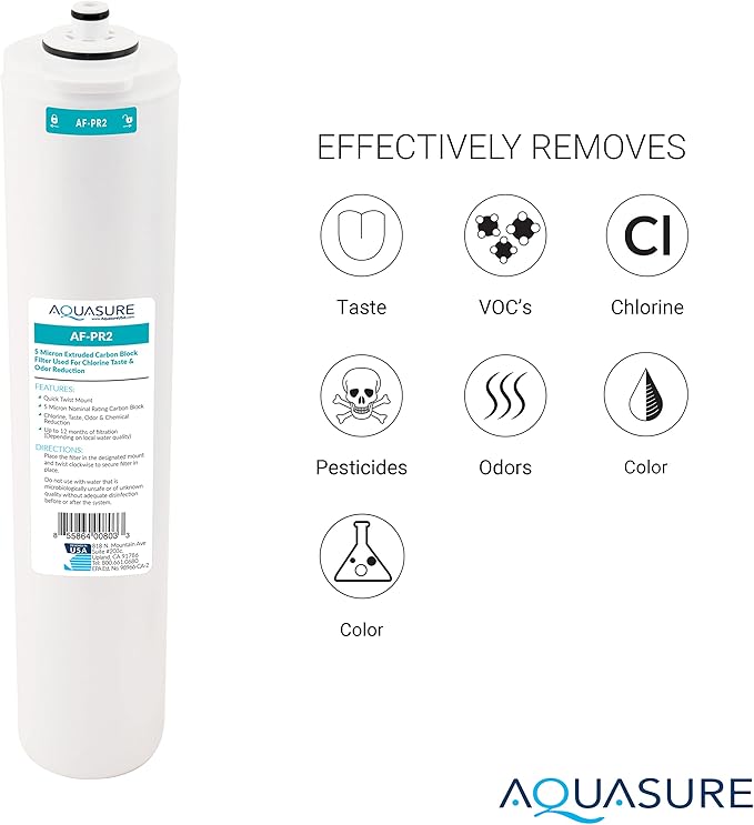 Aquasure Premier Series Complete 4-Stage with Alkaline Remineralizing Quick Twist Filter Replacement Cartridge Bundle Set AF-CP75ALK | Compatible with AS-PR75 Reverse Osmosis Water Filtration System