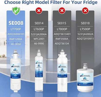 SETFEEL Adq360061 Water Filter Replacement for LG Refrigerator Lt700p Adq36006101 Lfds22520s,Fit Kenmore 9690 469690 Adq36006102 Lfxc24726s Lfxc29626s Rwf1200a Water Filter, 3-Pack