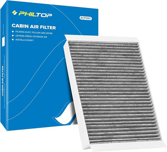 PHILTOP HEPA Cabin Air Filter w/Activated Carbon, Compatible with CF12152 Ford Mustang 2015-2026, Carbon Filter Up Dust Pollen Odor