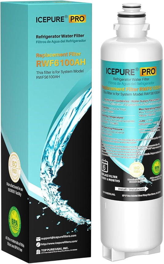 ICEPURE PRO BORPLFTR50 Refrigerator Water Filter Replacement for Bosch Ultra Clarity Pro BORPLFTR55, 12033030, 12028325, 11025825, 11032531, B36CT80SNS, B36CL80ENS, WFC100MF, WFS200MF, RA450022, 1PACK