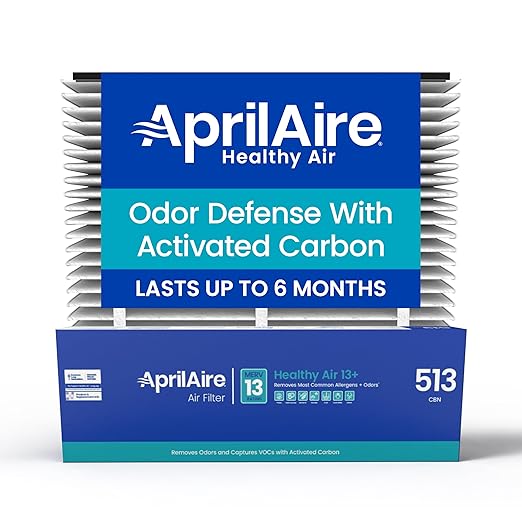 AprilAire 513CBN Replacement Filter for AprilAire Whole House Air Purifiers - MERV 13 with Carbon, Healthy Home Allergy + Odor Reduction, 31x28x4 Air Filter (Pack of 1)