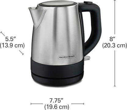 Hamilton Beach Commercial HKE110 1 Liter Hot Water Tea Kettle, Hospitality Rated, Stainless Steel
