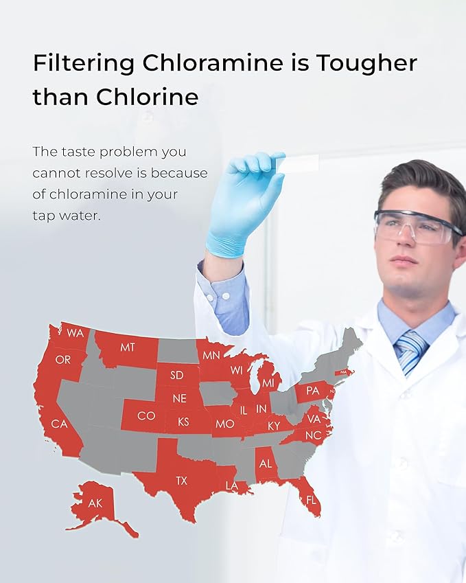 Waterdrop TSB-CM Under Sink Water Filter System Reduce Chloramine, Chlorine for CA, FL and Washington, D.C., Under Sink Water Filtration System with Brushed Nickel Faucet,NSF/ANSI 42 Certified Element