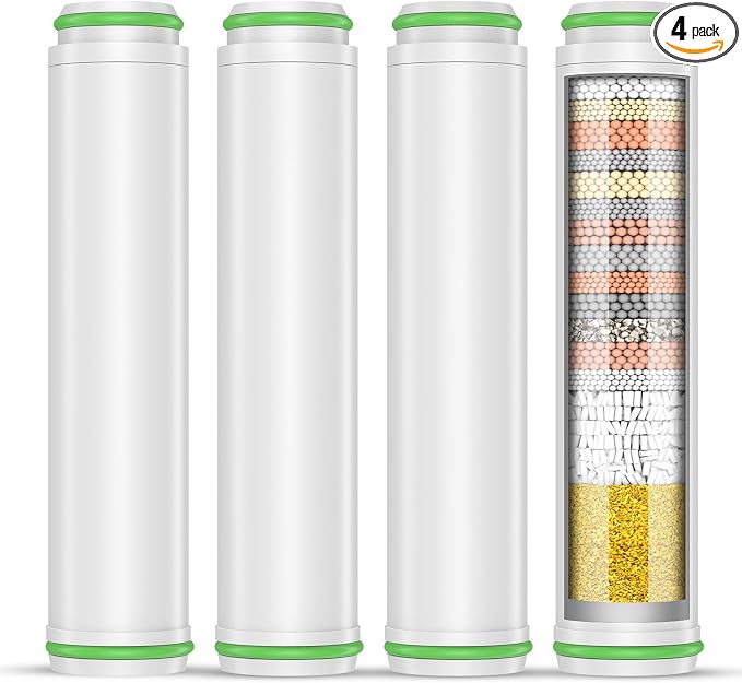 PWERAN Shower Filter for Handheld Shower Head, 4 Pack 18 Stage Replacement Filters for Hard Water Remove Chlorine and Harmful Substances