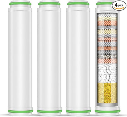 PWERAN Shower Filter for Handheld Shower Head, 4 Pack 18 Stage Replacement Filters for Hard Water Remove Chlorine and Harmful Substances