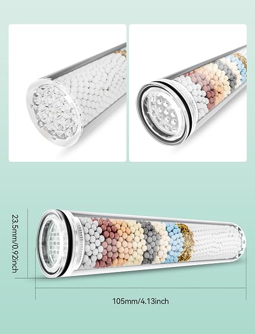 2 Pack Replacement Filters for Handheld Shower Head - Water Softener Filters Beads for Hard Water - Remove Chlorine - Reduces Dry Itchy Skin