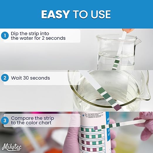 Water Hardness Test Kit 150 Strips – Accurate Water Hardness Test Strips for Home, Pool, Spa, Softener, Drinking Water – Easy-to-Use Hard Water Calcium Testing Strips