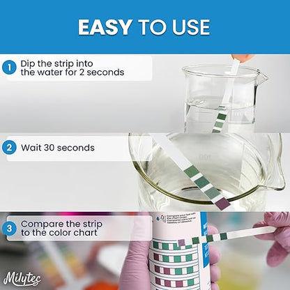 Water Hardness Test Kit 150 Strips – Accurate Water Hardness Test Strips for Home, Pool, Spa, Softener, Drinking Water – Easy-to-Use Hard Water Calcium Testing Strips