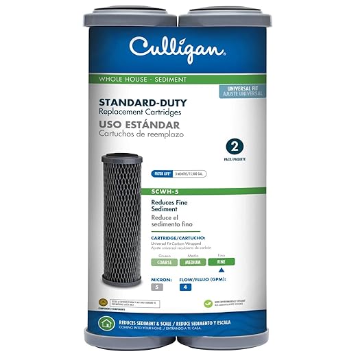 Culligan Whole House Water Filtration System Bundle with Replacement Cartridges (2-Pack)