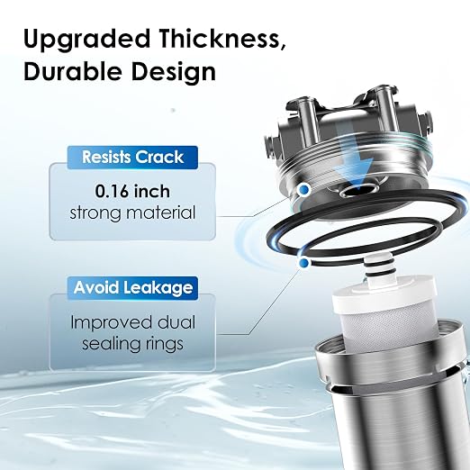 Waterdrop BS08 Under Sink Water Filtration System with Dedicated Faucet | Reduces Chlorine, Heavy Metals, Bad Taste & Odor, Stainless Steel Water Filter System, NSF/ANSI 42 Certified, 1 Year