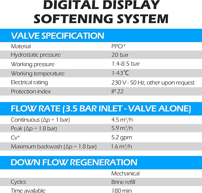 Time Type 5600SXT Water Softener Control Head, 110V Water Softener System Filter Control Head, Electronic Water Softener Valve, Inlet/Outlet DN25, Complete Accessories