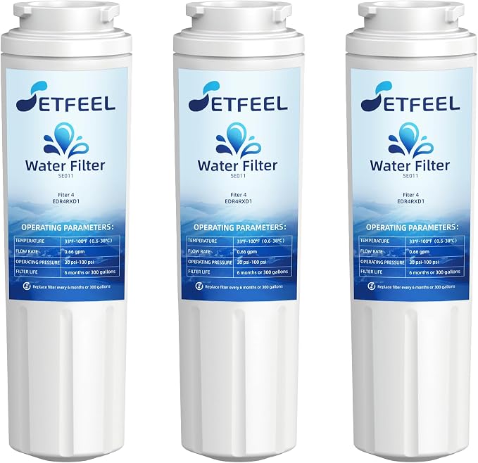 UKF8001 Water Filter Replacement for Kitchenaid, Whirlpool EDR4RXD1, Fiter 4, Fit Kitchen aid Refrigerator Krfc300ess01 wrx735sdhz00 wrx735sdhz01 UKF8001AXX-200, HDX FMM-2, 3 Filter SETFEEL
