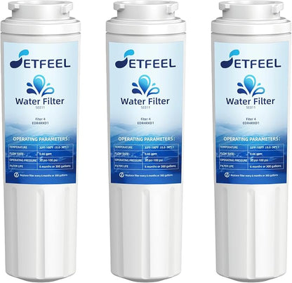 UKF8001 Water Filter Replacement for Kitchenaid, Whirlpool EDR4RXD1, Fiter 4, Fit Kitchen aid Refrigerator Krfc300ess01 wrx735sdhz00 wrx735sdhz01 UKF8001AXX-200, HDX FMM-2, 3 Filter SETFEEL