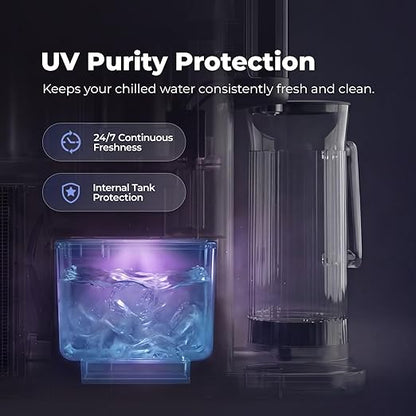 Mineral Countertop Reverse Osmosis System, 6-Stage RO Water Filter, 43℉ Chilled Water with UV-C Light, Large Capacity Tank, Autofill Pitcher, TDS Monitoring, Portable Purifier for Home