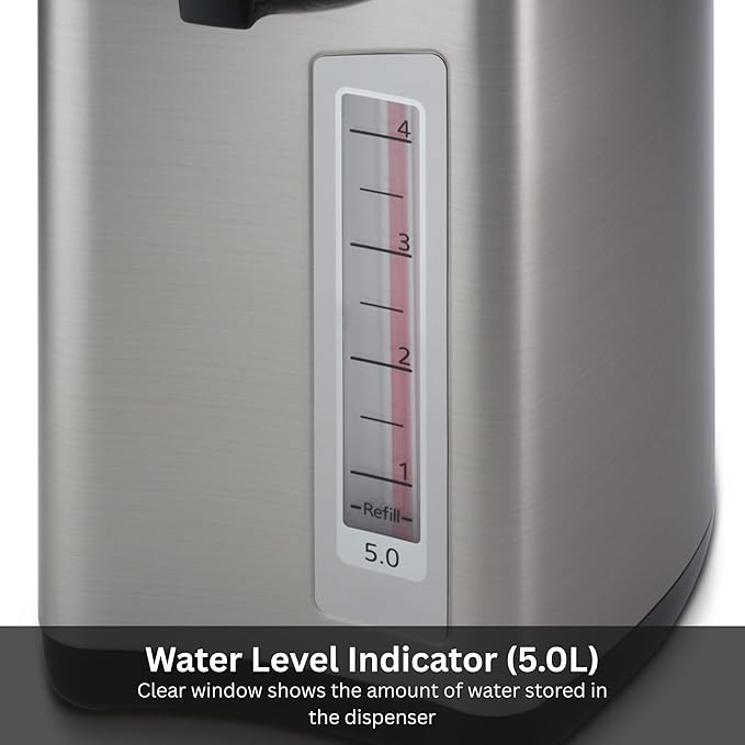 Tiger PDU-A50U-K Electric Water Boiler and Warmer, Stainless Black, 5.0-Liter