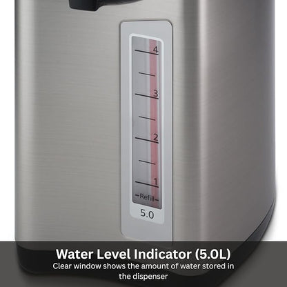 Tiger PDU-A50U-K Electric Water Boiler and Warmer, Stainless Black, 5.0-Liter