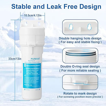 Under Sink Water Filter System - Under Counter Water Filter for Kitchen Faucet,Refrigerator and Ice Maker,10" Replacement Filter(Lower Cost),Highly Effective Reduces Rust,Sand,Chlorine,Bad Taste&Odor