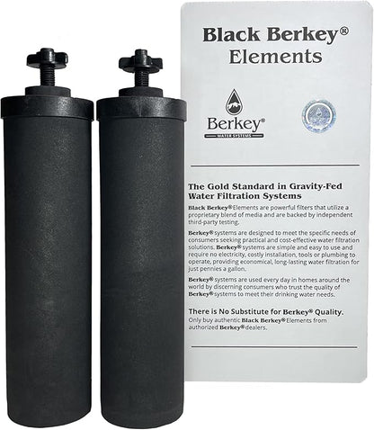 Berkey Authentic Black Berkey Purification Elements - Berkey Water Purifier Replacement Filters (Pack of 2)