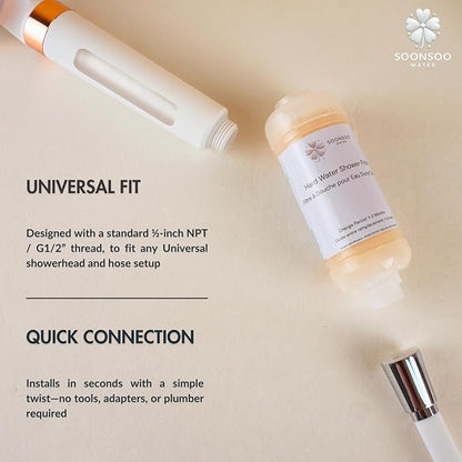 NSF Certified Hard Water Shower Filter - Removes Chlorine, Limescale & Impurities - For Soft Skin & Hair