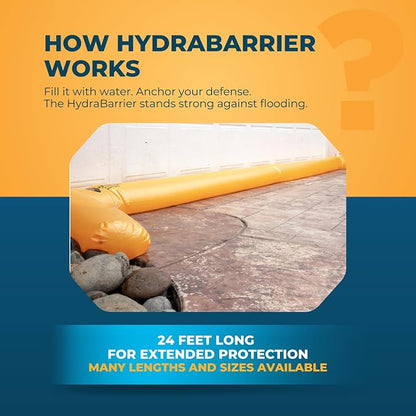 Watershed Innovations Best Sandbag Alternative - Hydrabarrier Standard 24 Foot Length 4 Inch Height. - Water Diversion Tubes that are the Lightweight, Re-usable, and Eco-Friendly - Bulk - 2 Pack
