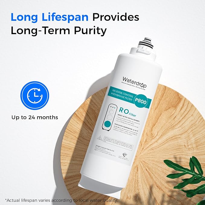 Waterdrop G3P800-RO Filter, Replacement for Waterdrop G3P800 Tankless Reverse Osmosis Water Filter, Reduce PFAS, 2-year Lifetime