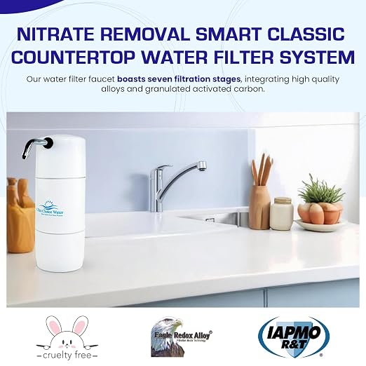 Nitrate Removal | Smart Classic Countertop Water Filter System | White | Crystal Quest