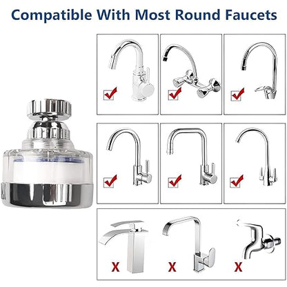 6 Pcs Sink Water Filter Elements, Universal Sink Faucet Filter Elements, Sink Faucet Filter Removes Hard Water, Water Filtration & Softeners, Faucet Sprayer Attachment(Faucet Not Included)