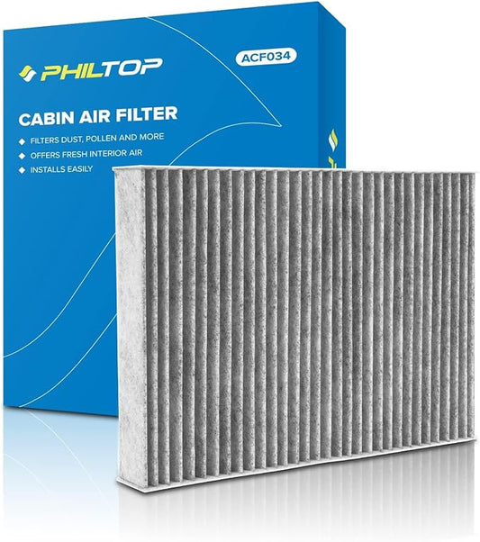 PHILTOP HEPA Cabin Air Filter w/Activated Carbon, Compatible with CF11854 Nissan Rogue 2014-2020, Rogue Sport 2017-2022, Carbon Filter Up Dust Pollen Odor