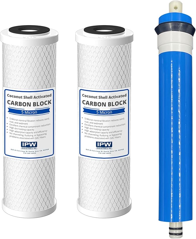 Compatible for GE FX12P FX12M Compatible Filter Combo Set for GXRM10RBL RO System by IPW Industries Inc