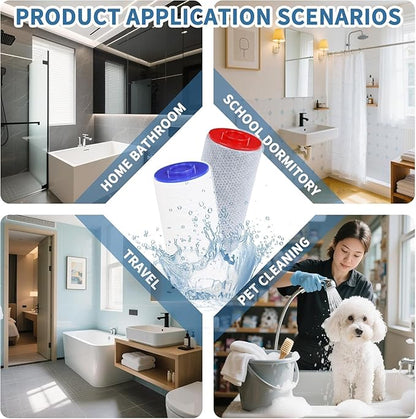 Replacement Filter Set for Weddell Duo - High-efficiency Shower Water Filtration System that Removes Chlorine/PFAS/Contaminants for Better Skin and Hair Health (2RED+6BULE)