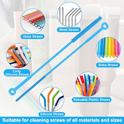 XANGNIER 4 PCS Water Bottle Cleaner Brush Set for Stanley Tumbler 40 oz/30 oz/20 oz Cup,Multifunctional Bottle Brush and Long Silicone Straw Cleaner Brush,Cleaning Kit for Owala/Yeti Cup Accessories