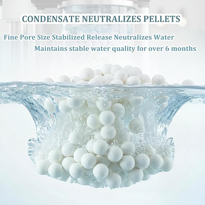 Condensate Neutralizer, 6.6 Lbs Condensate Neutralizer Refill Media Pellets 7-8mm Calcite Water Heater Media Filter