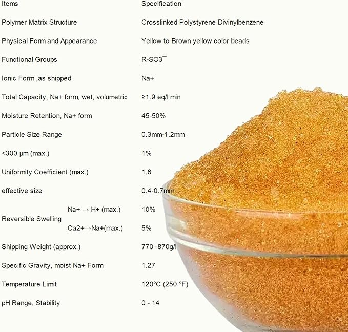 Portable Water Softener Resin Refill - Approx. 9 Lbs (0.18 Cu. Ft.) - Standard Cation Exchange Media for RV, Travel Trailers, Mobile Car Wash Canisters - Sourced from NSF 44 Certified Material