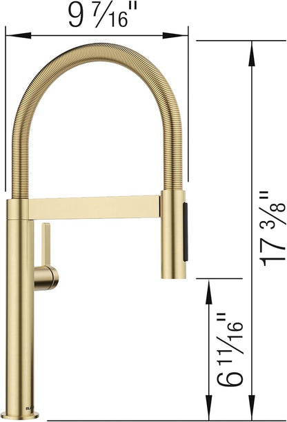 Blanco 527483 Culina II Mini Semi-Pro Kitchen Faucet - 1.5 GPM - Satin Gold