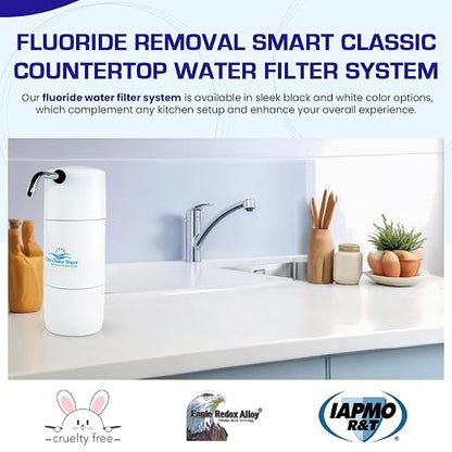 Fluoride Removal | Smart Classic Countertop Water Filter System | White | Crystal Quest