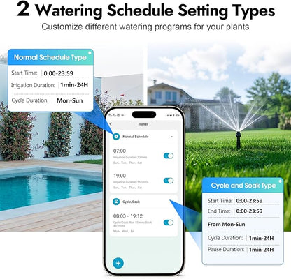 Insoma WiFi Water Timer for Garden Hose, Smart Sprinkler Timer, APP Remote Control WiFi Hose Timers, Voice Control with Alexa, Rain Delay and Manual Mode for Yard Lawn Watering