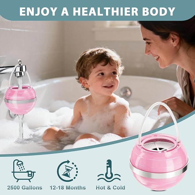 NIROKET Bath Filter for Tub, 8 Stages Bathtub Water Filter Removes Hundreds of Contaminants for Softer, Smoother Skin 2500 Gallons of Filtration, BPA Free