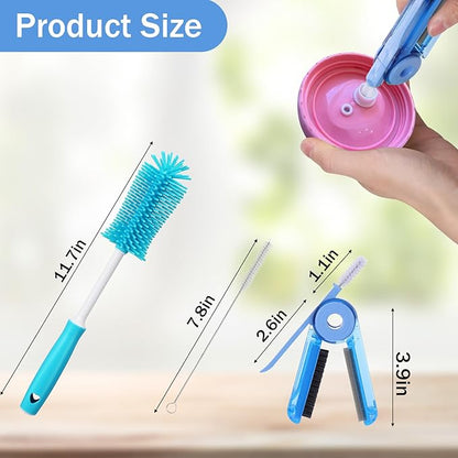 XANGNIER 3 PCS Water Bottle Cleaner Brush Set for Zak 12 oz/15 oz,Multifunctional Bottle Brush and Long Straw Cleaner Brush,Cleaning Kit for Zak Tumbler Cup Accessories