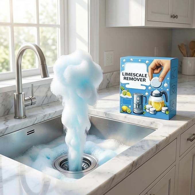 Kettle Descaler Tablet 20 Pack, Kettle Cleaner with Efficient Citric Acid, Removes Hard Water Buildup, Limescale Remover Tablet for Kettles, Coffee Machines & Shower Heads