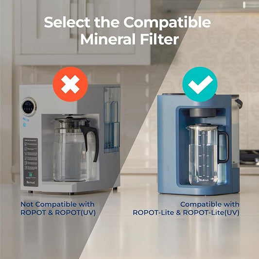 Bluevua Dual-Pack Remineralization Filters, One-Year Set for RO100ROPOT-LITE, Alkaline for Reverse Osmosis Filter, Remineralize and Increase pH for Pure Drinking Water