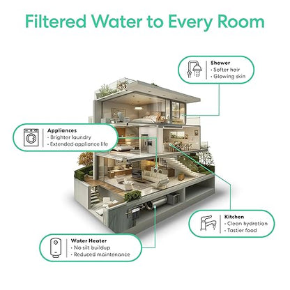 Brio Whole House Water Filter System for Heavy Metal Reduction w/Gauge & Fast-Flow GAC + KDF Filter 4.5" x 10" | Improves Taste & Protects Home Appliances | 720 GPH | 50,000 Gallons or 6 Months