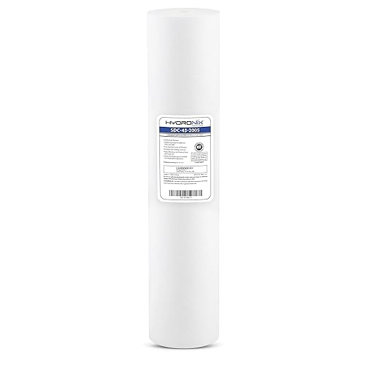 Hydronix SDC-45-2005 Whole House or Commercial NSF Polypropylene Sediment Water Filter Cartridge 4.5" x 20" - 5 micron