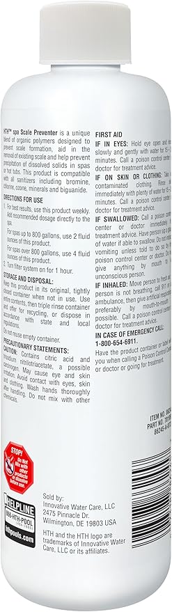 HTH Spa 86245 Scale Preventer for Spas & Hot Tubs, 16oz