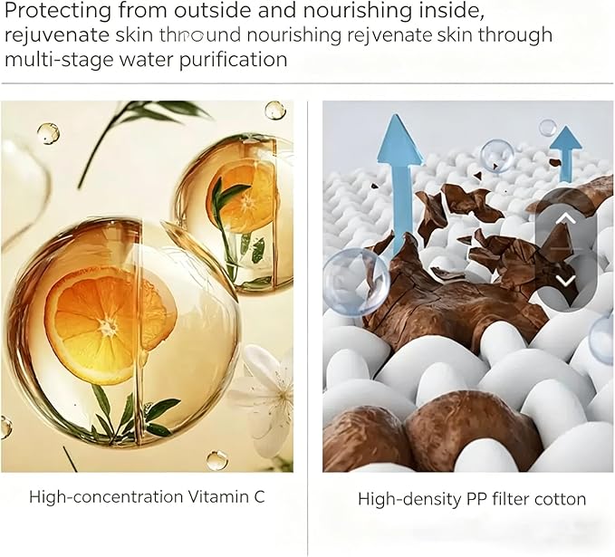 Shower Filter for Hard Water Filter Vitamin C Shower Aromatherapy Replacement Cartridge Bathroom Accessories Remove Chlorine Fluoride Heavy Metals Improves Skin Condition Protects Hair Rose Scent