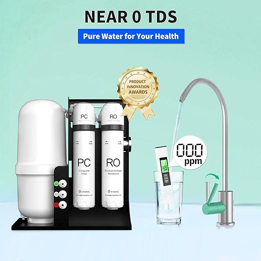 WINGSOL Integrated Reverse Osmosis Water Filter, NSF/ANSI 42&53&58, 8-Stage Under Sink RO Filtration System for 0 TDS Pure Water, Easy Installation Compact Size, No Electricity Needed