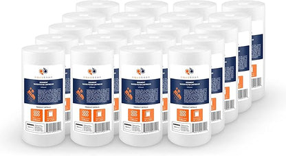 Aquaboon 5 Micron 10 x 4.5 Well Water Sediment Filter Replacement Whole House Water Filter Cartridge Compatible with DGD-5005, WFHD13001B, 20-Pack